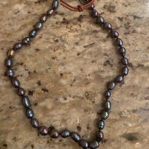 Peacock Grey Pearl necklace